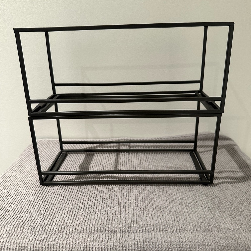 CB2 Black Metal Wine Rack (set of 2)